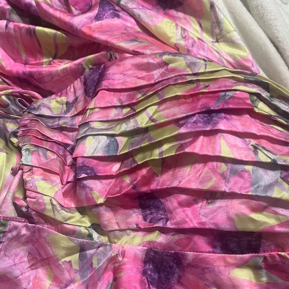 NEW ASTR Antlia Lime Green and Pink Floral Tropical Maxi Dress Small - Picture 7 of 8